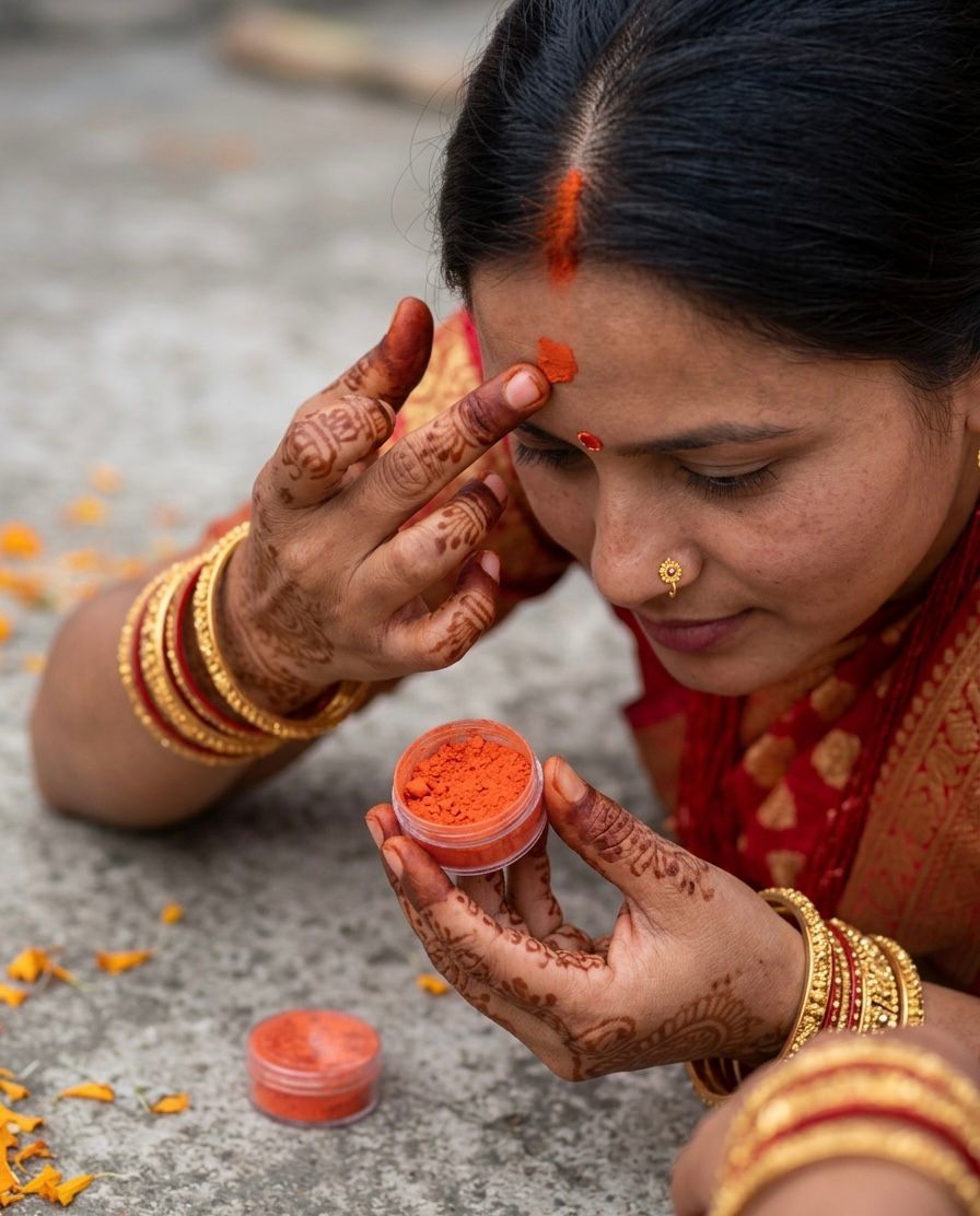 Traditional Kumkum Powder Sindoor – Red, Maroon & Orange Pack